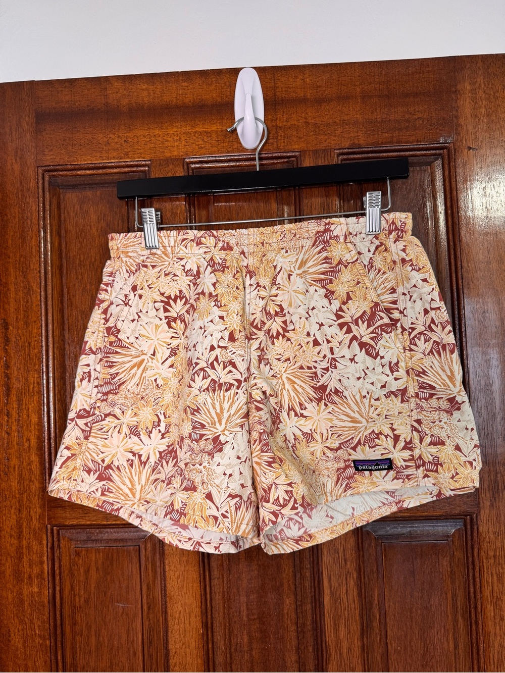 Patagonia Women’s Floral Shorts – Rust & Cream